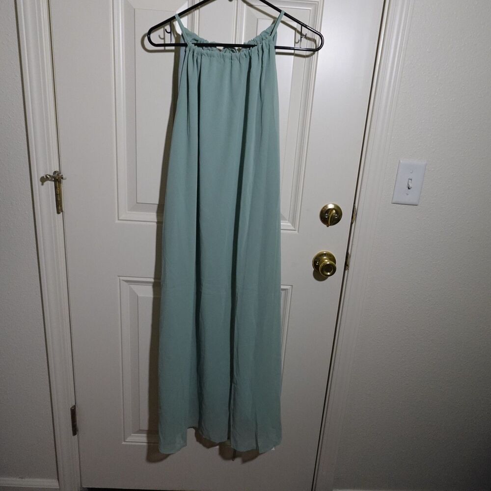 SHEIN Sage Green Maxi Dress – Flowy Halter Style